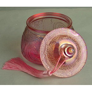 Home decoration tealight scented glass candle holder with lid