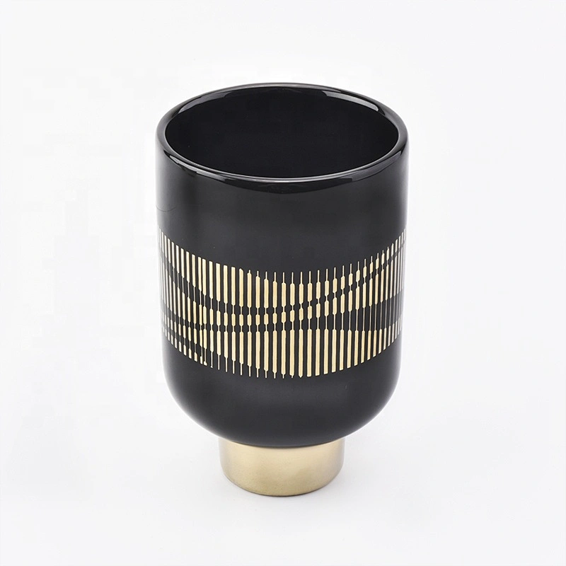 Wholesales luxury black standing votive candle glass holders 10oz