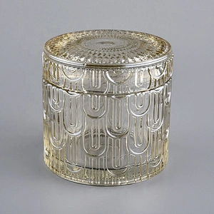 Luxury Geo cut candle holder glass