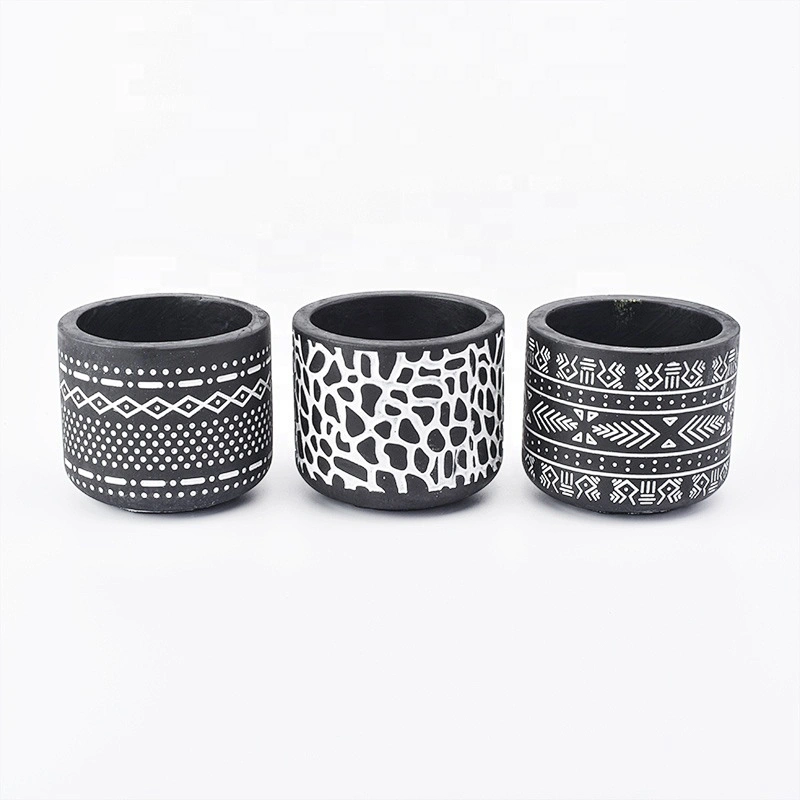 250ml Custom black cement Candle jars Wholesales