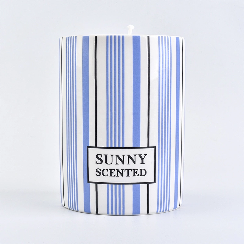 10oz Wholesales luxury custom scented cylinder ceramic candle jar holders