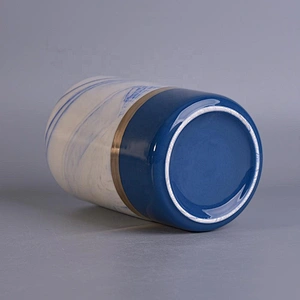 12oz Vintage blue tealight ceramic candle holder