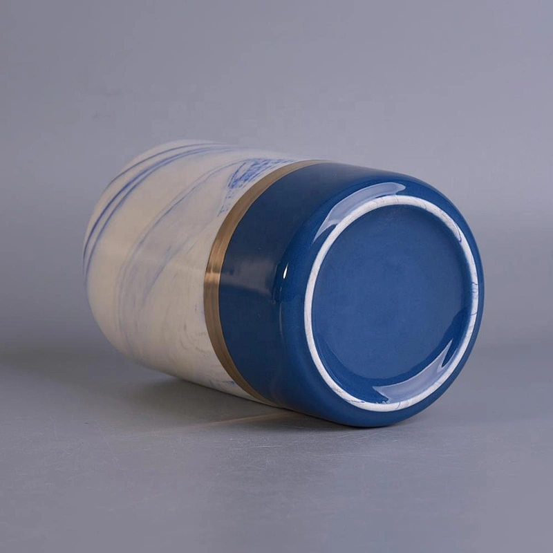 12oz Vintage blue tealight ceramic candle holder