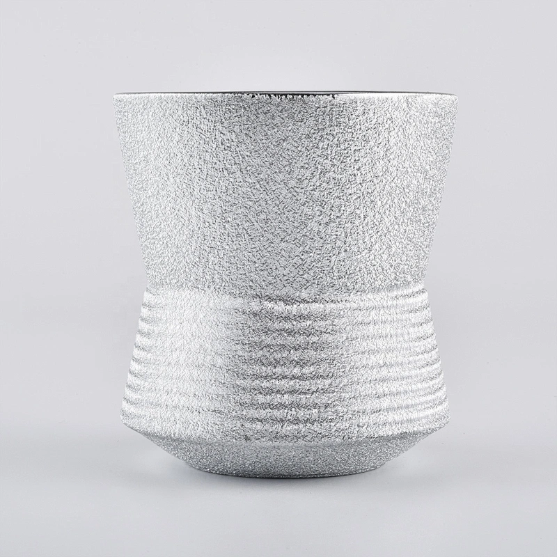 luxury metallized ceramic candle holder
