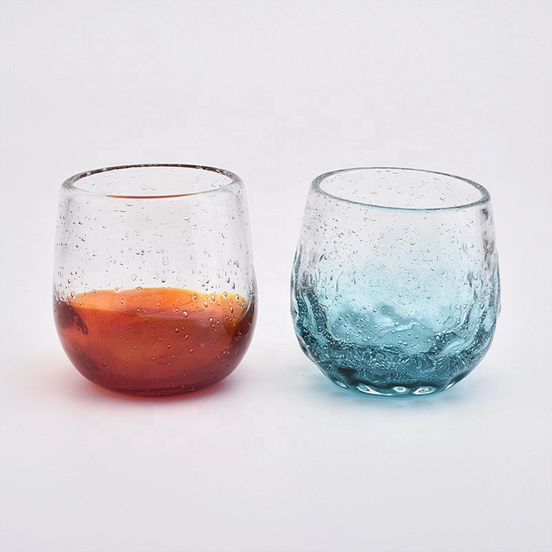 Wholesales custom tealight bubble glass candle holder