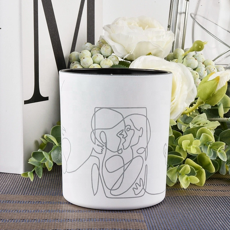10oz matte white glass candle holder