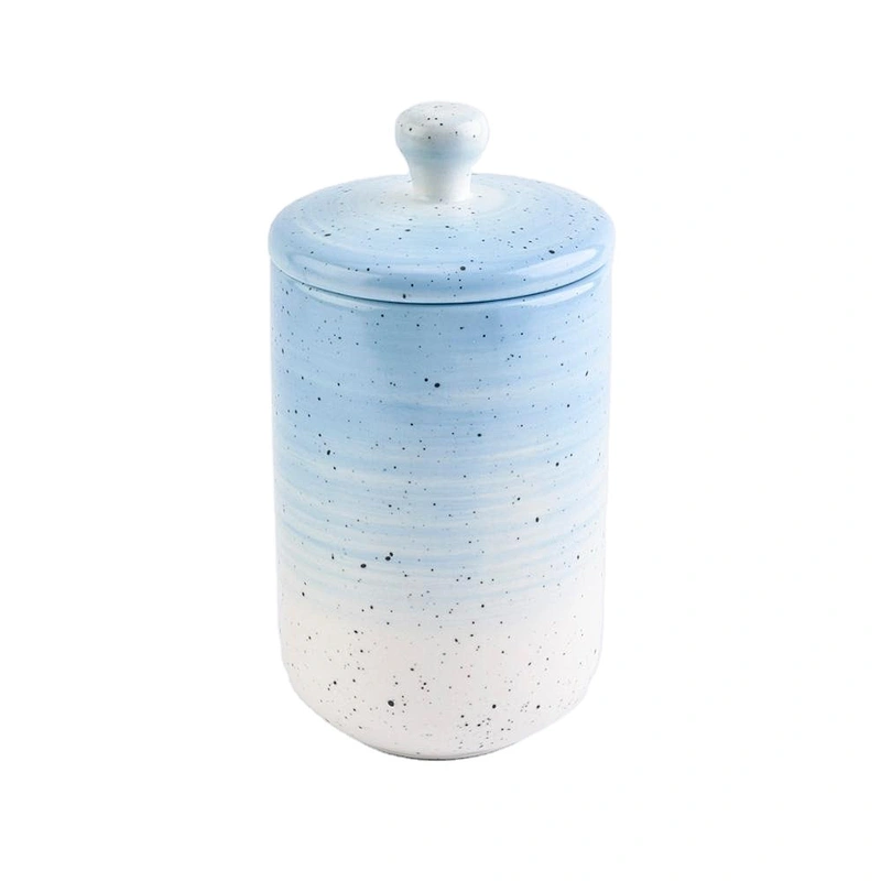 10oz 20oz Wholesales custom blue luxury ceramic candle holders with lid