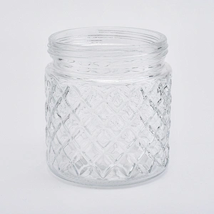 24oz wholesales machine made clear glass candle jars home decorations candle containers