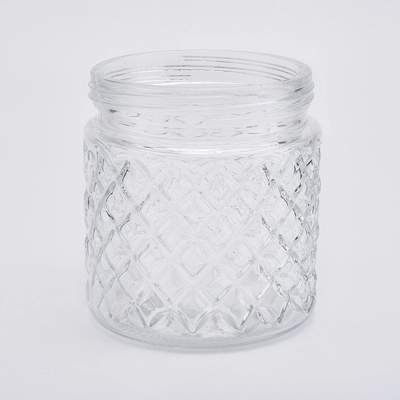 24oz wholesales machine made clear glass candle jars home decorations candle containers