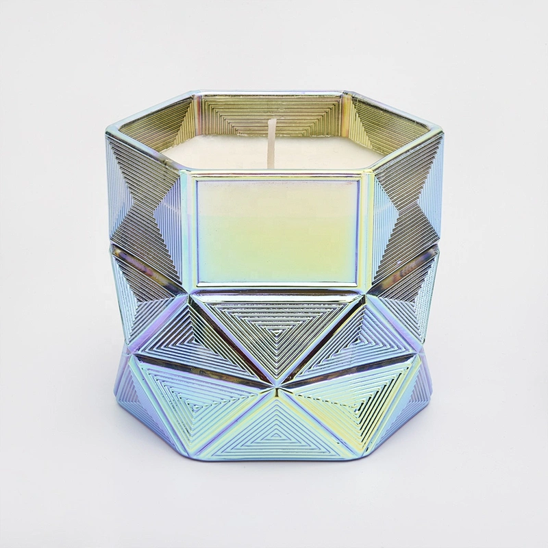 10oz 16oz 18oz Home decoration Hexagon glass candle holder containers