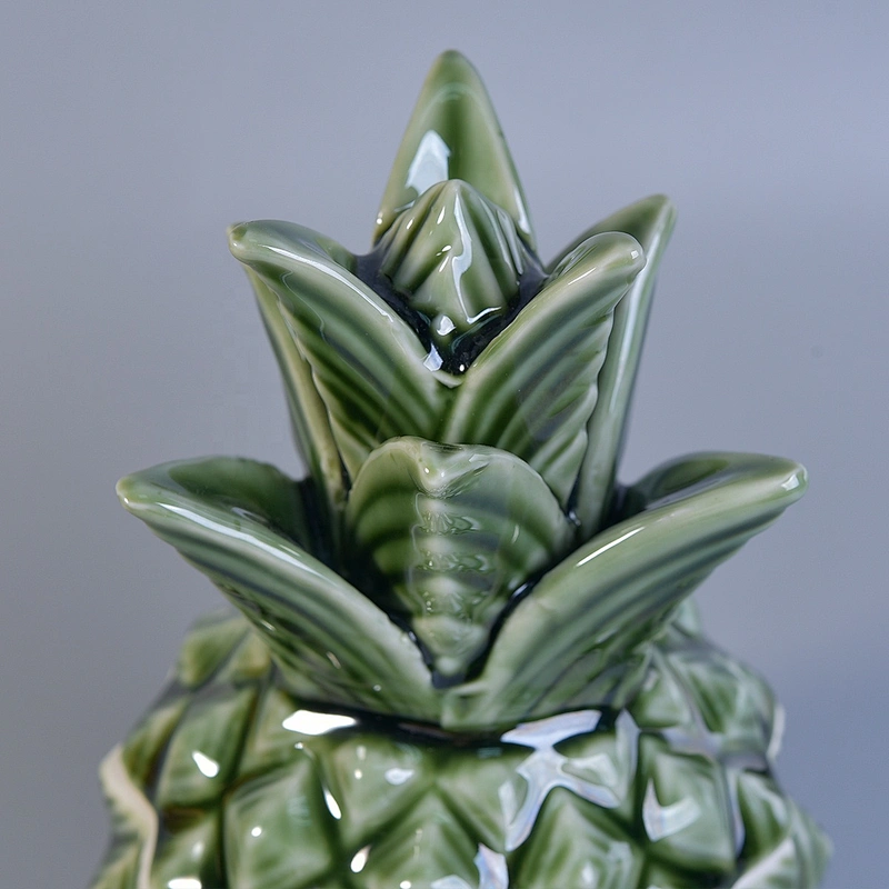 Supplier good price pineapple custom color ceramic candle jar with lid
