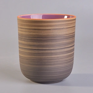 China Suppliers brown votive hand made ceramic candle jars 6oz 10oz 12oz