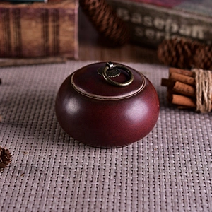 Vintage round ceramic candle holder with lid for home decor