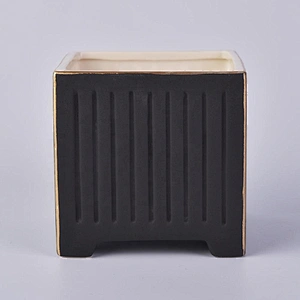 Wholesales antique customized black square ceramic candle holders