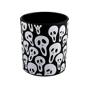 Suppliers decorative black votive luxury glass candle holder jar 10oz