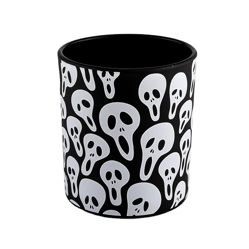 Suppliers decorative black votive luxury glass candle holder jar 10oz