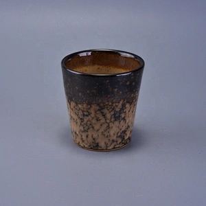 Vintage brown crackle ceramic candle holder bulk 100ml