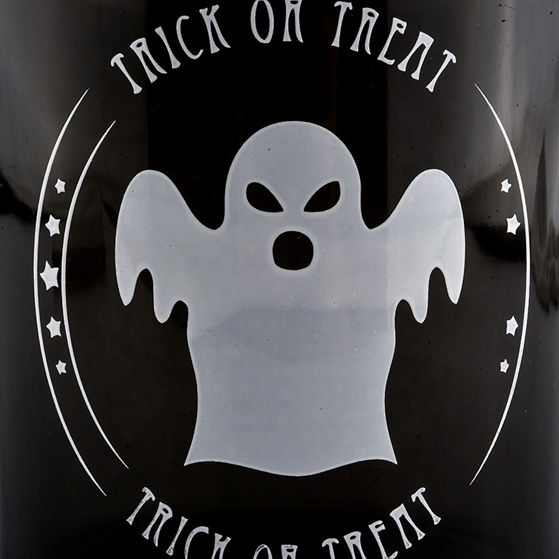 8oz 10oz matte black halloween glass vessel for candles home decoration