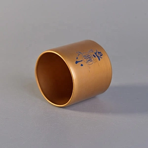 Logo printing gold Metal Aluminum tea candle tins