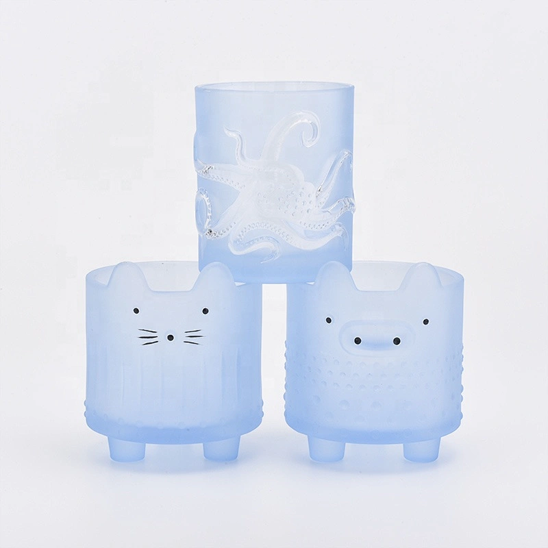 Frosted pig shape glass candle containers wholesales
