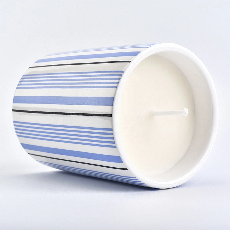 10oz Wholesales luxury custom scented cylinder ceramic candle jar holders