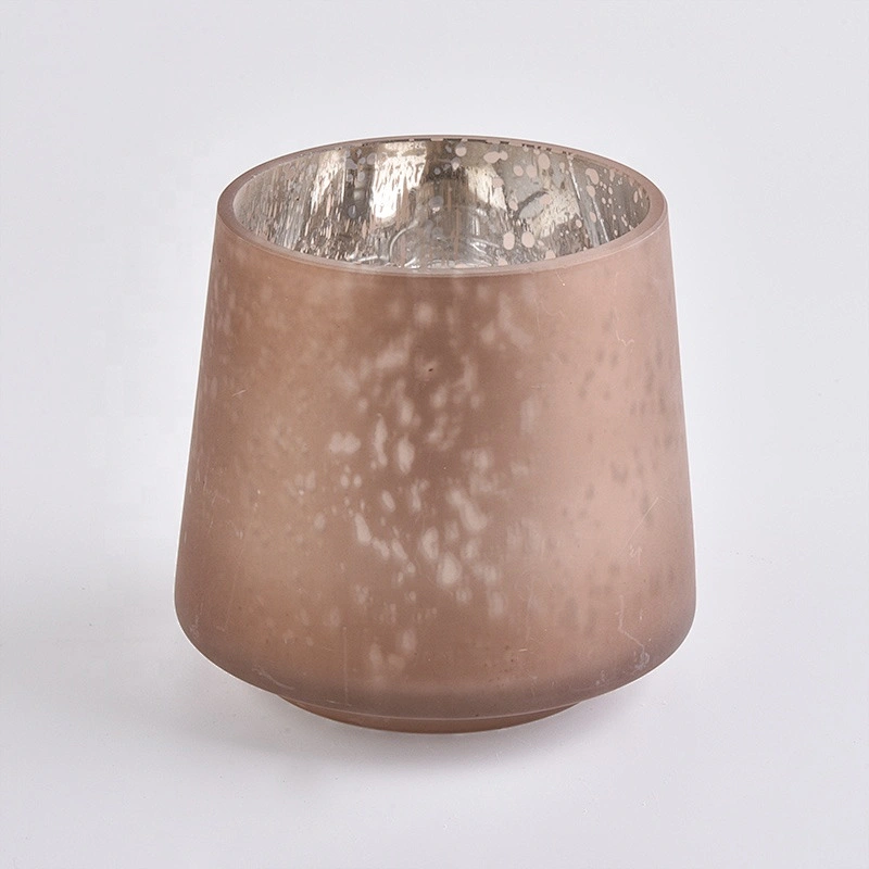 Wholesales home decoration laser brown candle glass containers
