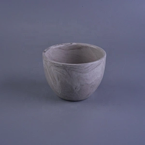 Round hurricane grey scented ceramic candle jar wholesales