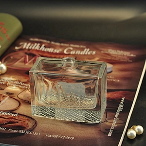 Empty square fragrance crystal perfume glass bottles 100ml