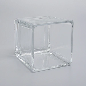home decor square custom candle jar glass