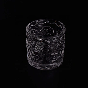 Luxury embossed crystal tealight glass candle container