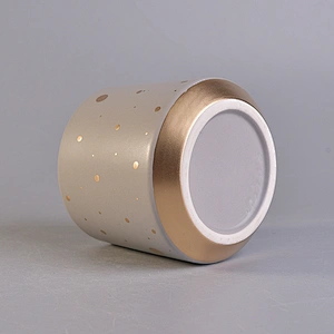 Custom printing ceramic candle jar holder with lid wholesale
