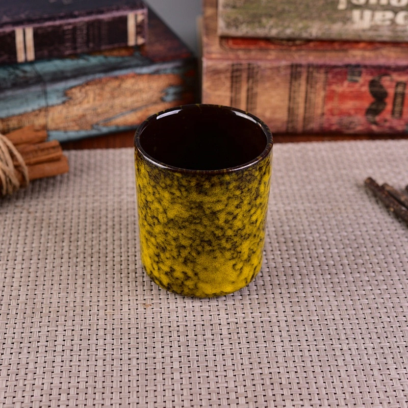 Vintage printing aroma ceramic empty candle jar bulk