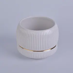 Home Party Decoration Empty White Ceramic Candle Jar For Candle Making