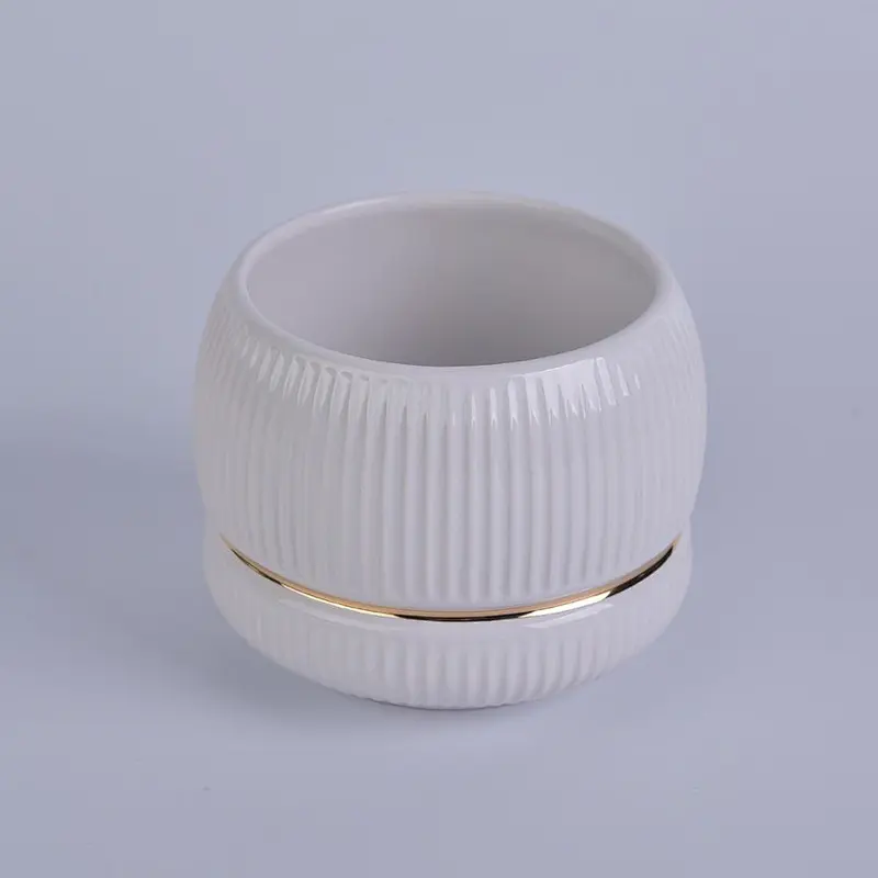 Home Party Decoration Empty White Ceramic Candle Jar For Candle Making