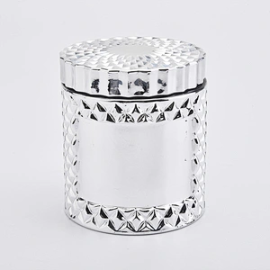 Luxury Silver Electroplating Candle Jar Glass For Wedding