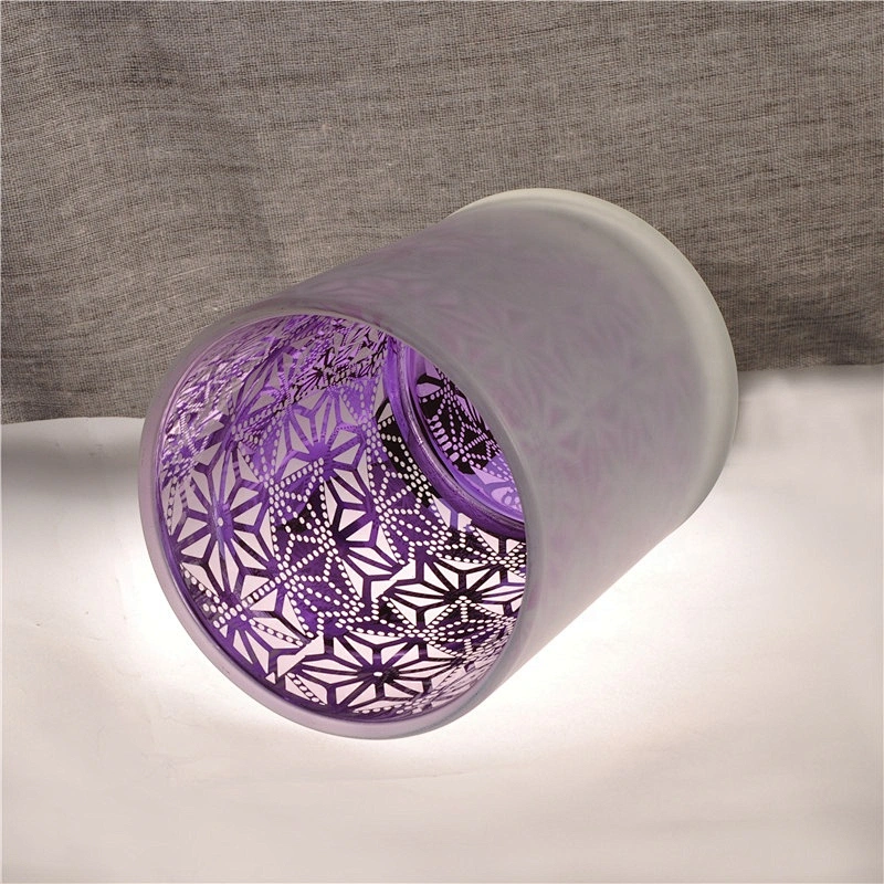 Handmade decorative matte plating glass candle jars