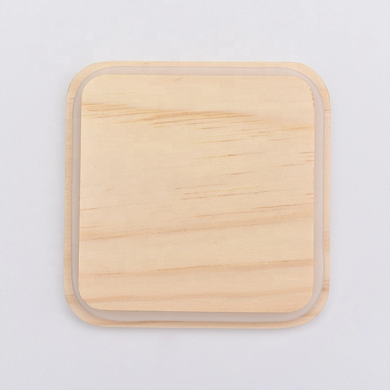 home decor square wooden candle jar lids