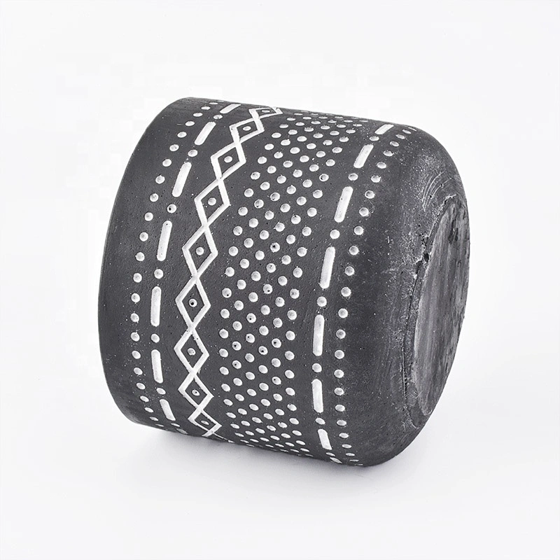 Low MOQ 250ml Matte Black Concrete Candle Jars