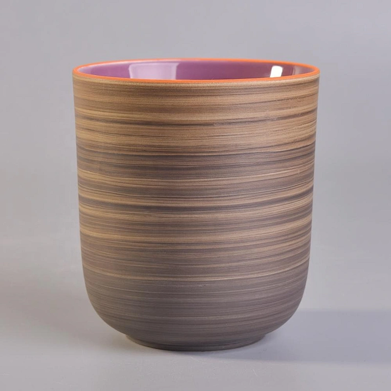 Wholesales frosted cylinder candle ceramic vessel 10oz 14oz 18oz