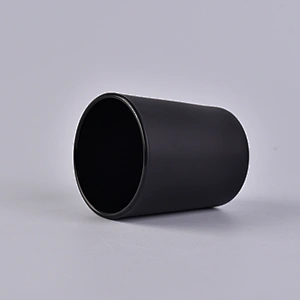 Matte black glass votive candle holder