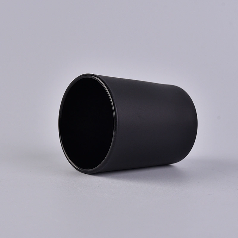 Matte black glass votive candle holder