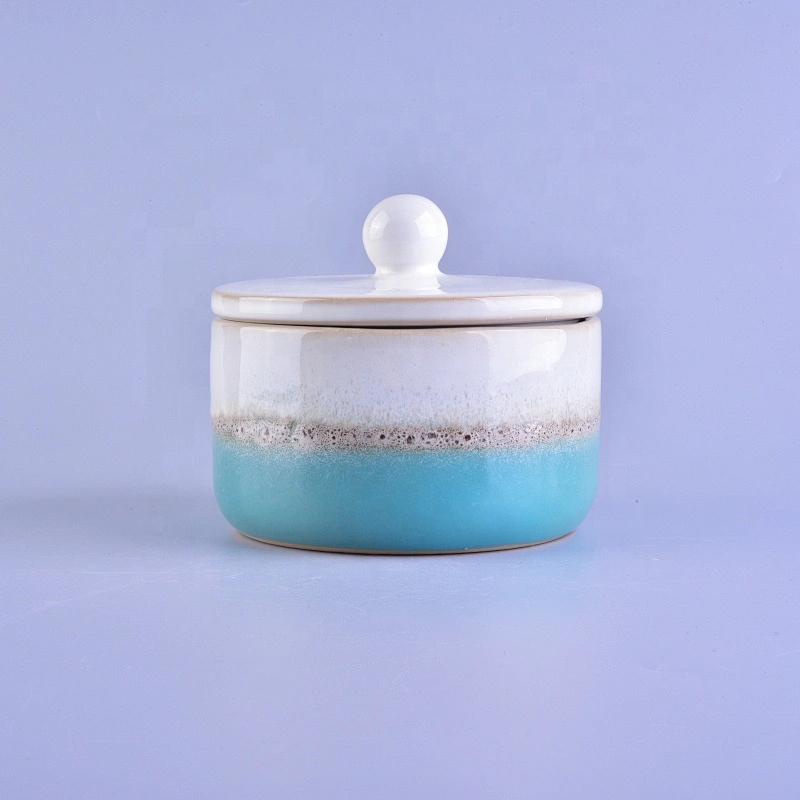 Wholesales round ceramic jar candle with lids 10oz 12oz