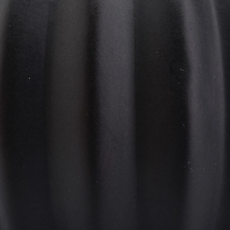 8oz Glaze Black Ceramic Jar Ceramic Candle Vessel with Stand