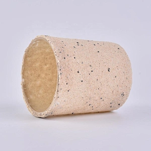 Home decoration cylinder porcelain concrete candle containers