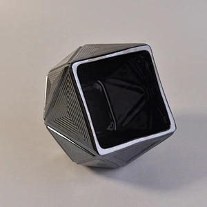 10oz 14oz Sunny black Hexagon scented glass candle holder