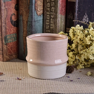 Fancy terrazzo ceramic candle jars for home decoration