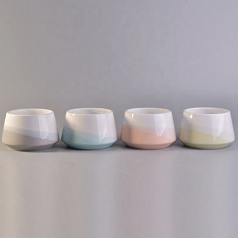 hand held dome shaped rustic ceramic candle making jars wholesale