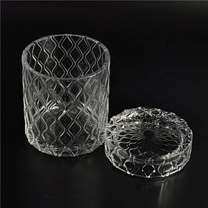 Wholesales crystal tealight candle glass jars with lid