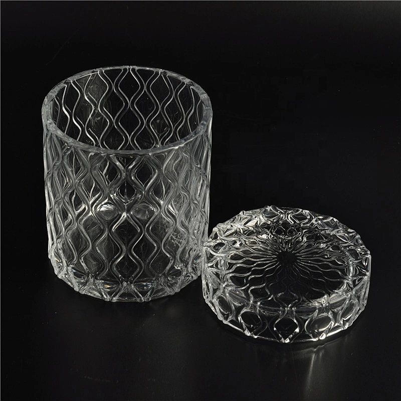 Wholesales crystal tealight candle glass jars with lid