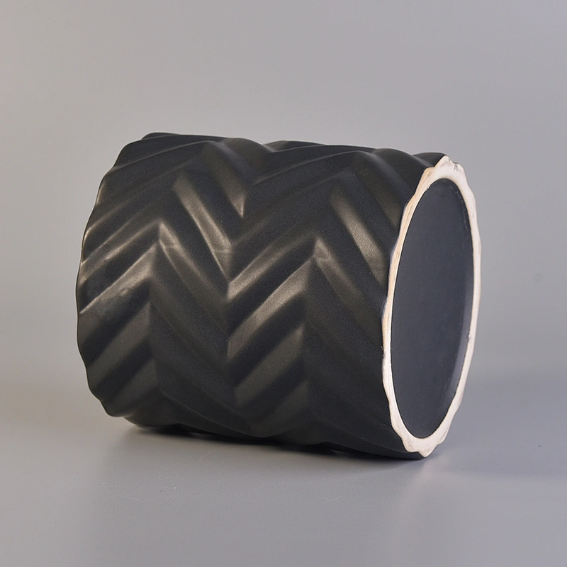 Luxury Matte Black Ceramic Candle Jar